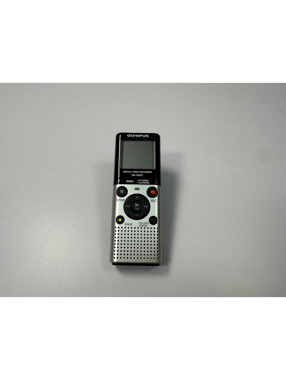 Olympus VN-702PC Handheld Digital Voice Recorder. 2GB. Silver/Black, Tested